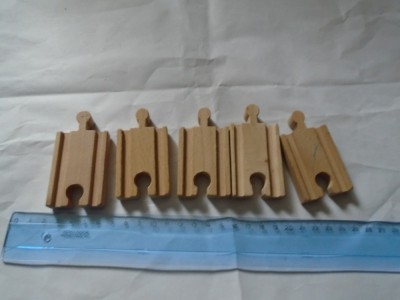 bnk jc Linii de lemn compatibile Thomas - linii drepte mici - lot 5 bucati foto