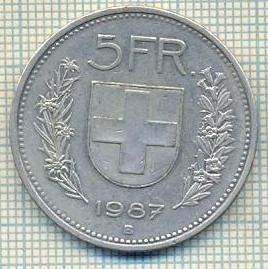 11603 MONEDA - ELVETIA - 5 FRANCS - ANUL 1987 B -STAREA CARE SE VEDE foto