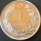 Moneda 1 LIRA - TURCIA, anul 1979 *cod 2685 - UNC, Europa