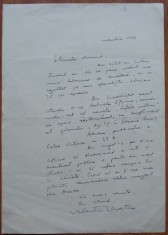 Scrisoare olografa a lui Valentin Silvestru, 1994