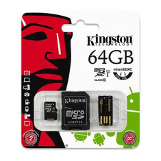 MICROSD CARD 64GB CLASS 4 ADAPTOR USB KINGSTON foto