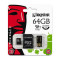 MICROSD CARD 64GB CLASS 4 ADAPTOR USB KINGSTON