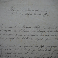 Teodor Ştefanelli , colegul lui Eminescu ,manuscris 2 pag. , Padurea Bucovinei