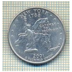 11638 MONEDA -S.U.A.- QUARTER DOLLAR NEW YORK- ANUL 2001 D-STAREA CARE SE VEDE