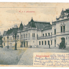 4122 - ORADEA, Railway Station, Romania - old postcard - used - 1904