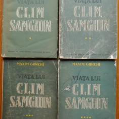 Maxim Gorki , Klim Samghin , 1952 - 1955 , 4 volume , ilustratii de Perahim