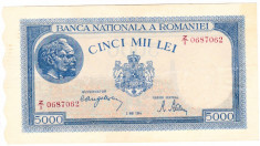 Bancnota 5000 lei 2 mai 1944 VF/XF foto