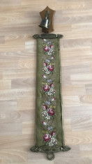 Clopot din alama cu tesatura lucrata manual cu flor model dosebit 110 cm foto