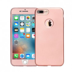 Husa 360 Grade Silicon iPhone 7 Plus Rose Gold foto