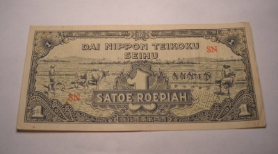 Indiile Olandeze 1 Satoe Roepiah 1944 foto
