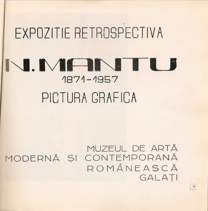 CATALOG EXPOZITIE RETROSPECTIVA N. MANTU - NATALIA BUCIAC