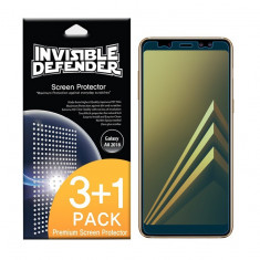 Folie Silicon Protectie Ecran Originala Ringke Premium Samsung A8 2018 ,case Friendly ,transparenta,4 Bucati In Pachet foto