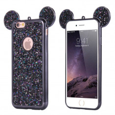 Husa Lux 3d Fashion Glitter Ears iPhone 7 Black foto