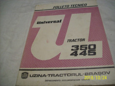 cartea tehnica tractor univ. 350 si 445 -I editie an 1981 limba spaniola foto
