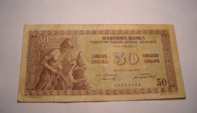 Iugoslavia Serbia 50 Dinara 1946 foto