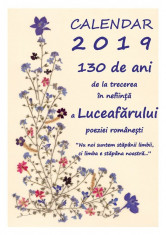 Calendar de perete 2019, citate din Eminescu foto