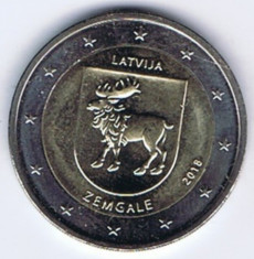 LETONIA moneda 2 euro comemorativa 2018 - Zemgale, UNC foto