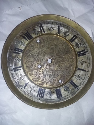 Cadran ceas de perete/pendul antic/epoca(bronz-alama)limbile aferente,Tp.GRATUIT foto