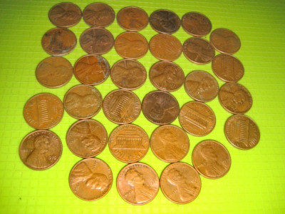 9784-Set 31 buc. 1 Cent USA-1960-1970-bronz- stare buna. foto