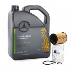 Pachet Revizie Ulei Motor Mercedes-Benz 5W-30 5L+Filtru Ulei Mercedes-Benz foto