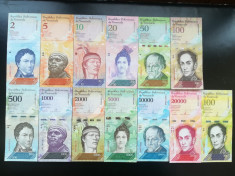 VENEZUELA LOT COMPLET 13 bancnote bolivares NECIRCULATE UNC foto