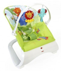 Jucarie bebelusi balansoar Rainforest friends comfort curve bouncer Fisher Price foto