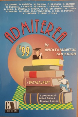 ADMITEREA IN INVATAMANTUL SUPERIOR MATEMATICA BACALAUREAT 99 - Andrei, Baluna foto