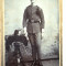 Fotografie veche pe carton soldat husar WW1 Armata Imperiala a Austriei