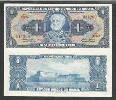 BRAZILIA 1 CRUZEIRO 1954 ( 1953 -1959 ) UNC [1] P-150d , necirculata foto