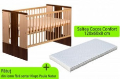 Patut KLUPS fara sertar Paula Natur Wenge + Saltea 8 foto