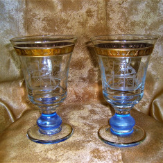 Cupe vaze urne cristal bicolor Bohemia, mid century, colectie, vintage