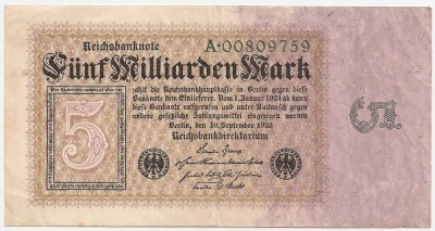 GERMANIA BERLIN 5000000000 MARK 1923 VF foto