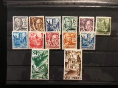 1947 Germania, Zona franceza,Wurttemberg, serie completa foto