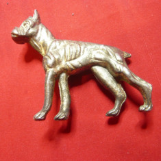 Caine din bronz - miniatira veche , h= 5 cm