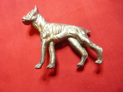 Caine din bronz - miniatira veche , h= 5 cm foto