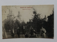 Carte Postala veche-Salutari Din Campulung Biserica Sf Nicolai Nicolae circulata foto