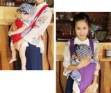 Marsupiu Bebe Multifunctional Mov 3-18 Luni, Max 15kg, Poliester + Bumbac, Suport Coloana