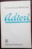 Cumpara ieftin VIORICA FARCAS MUNTEANU - ADIERI (VERSURI, ed princeps 1982/coperta PETRE HAGIU)
