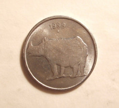 INDIA 25 PAISE 1991 VARIANTA CU ROMB foto