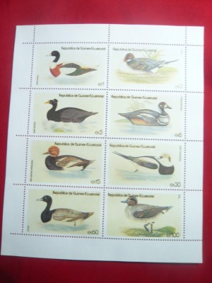 Bloc -6 valori - Specii de Rate - Pasari Guineea Ecuatoriala 1978 foto