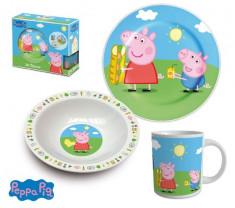 Set mic dejun 3 piese ceramica Peppa Pig foto