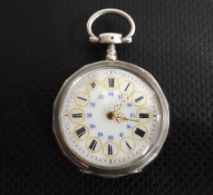ceas de buzunar vechi din argint (defect) foto