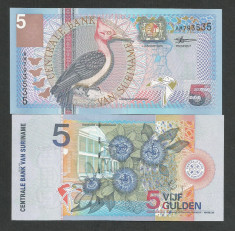 SURINAME SURINAM 5 GULDENI GULDEN 2000 UNC [1] P-146 , necirculata foto