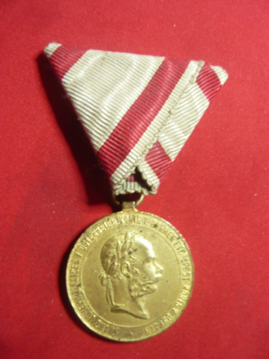 Medalie de Razboi -Fr.Josef 2 dec. 1873 Austro-Ungaria ,bronz aurit