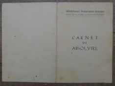 Carnet de absolvire Ministerul Industriei Usoare// 1952 foto