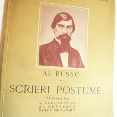 Alecu Russo -Scrieri Postume-Clasici Romani Comentati,publicate de V.Hanes ,174p