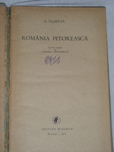 myh 36f - Alexandru Vlahuta - Romania pitoreasca - ed 1972