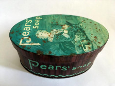 Cutie veche, vintage tabla, de sapun, Pear&amp;#039;s soap, replicans, Bedford, England foto