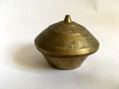 Vas miniatura/cutiuta de arama/bronz, decor, vintage, 4cm inaltime, foto