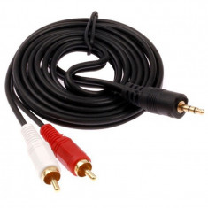 Cablu Audio DeTech Jack 3.5mm male - 2x RCA male, Calitate superioara, 1.5m foto